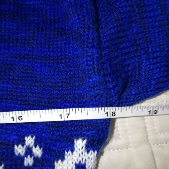 HOLLISTER Navy Blue & White Fair Isles Cotton Knitted Sweater Extra-Small - Picture 11 of 15
